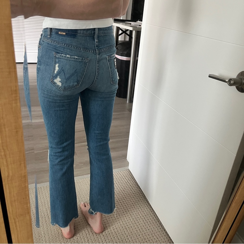 Mother Superior The Insider Ankle Chew Destroyed Bills Soft Stretch Jeans
